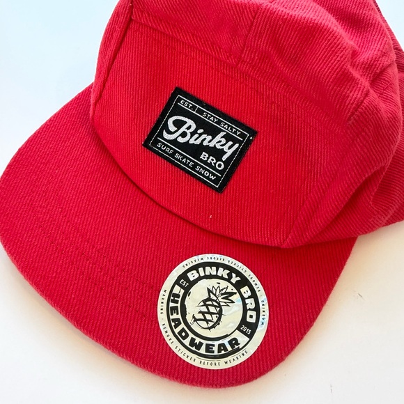 Binky Bro Bold Red Hat with Logo Patches - Picture 2 of 2
